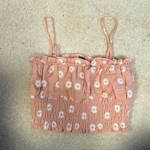 forever 21 pink daisy tank, size:S